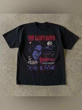 The Lost Boys Movie Vampires Everywhere Black Horror Graphic T-Shirt